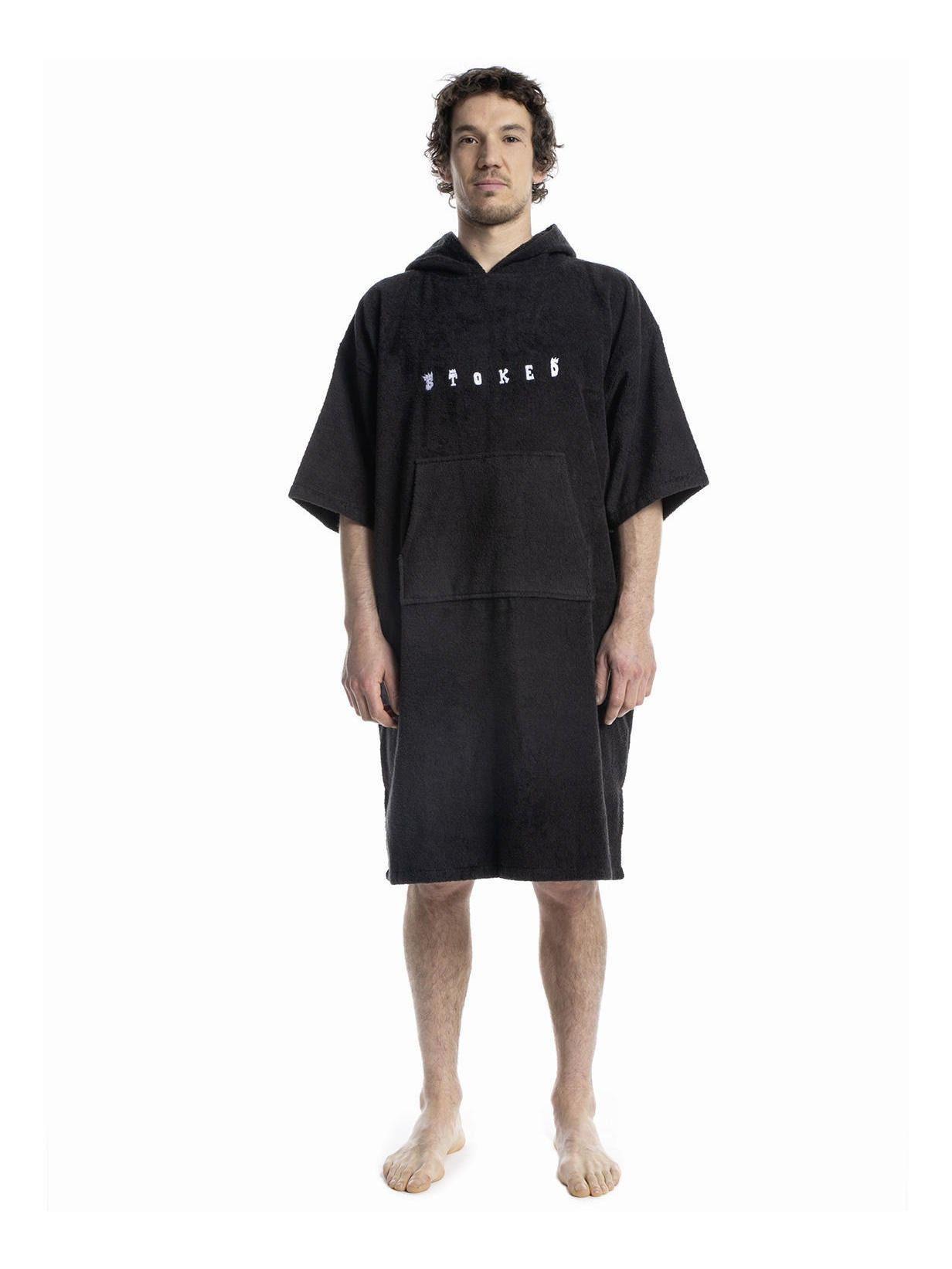 Toalla Stoked Hombre Poncho Surf Negro-0
