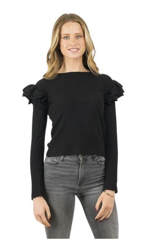 Polera Kivül Mujer Telma Manga Larga Sustentable Negro-0