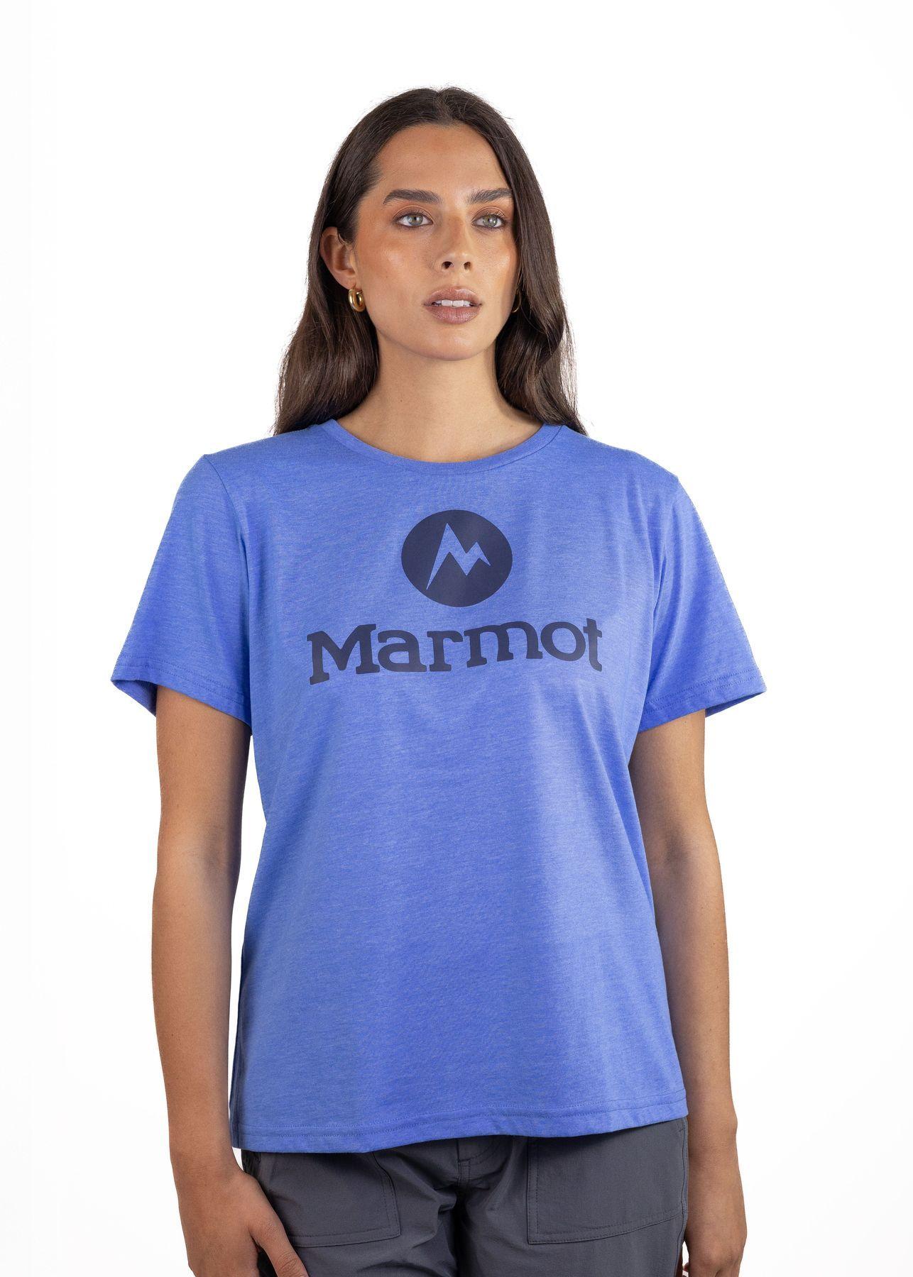 Polera Marmot Mujer Circle Logo Tee Azul V25-1