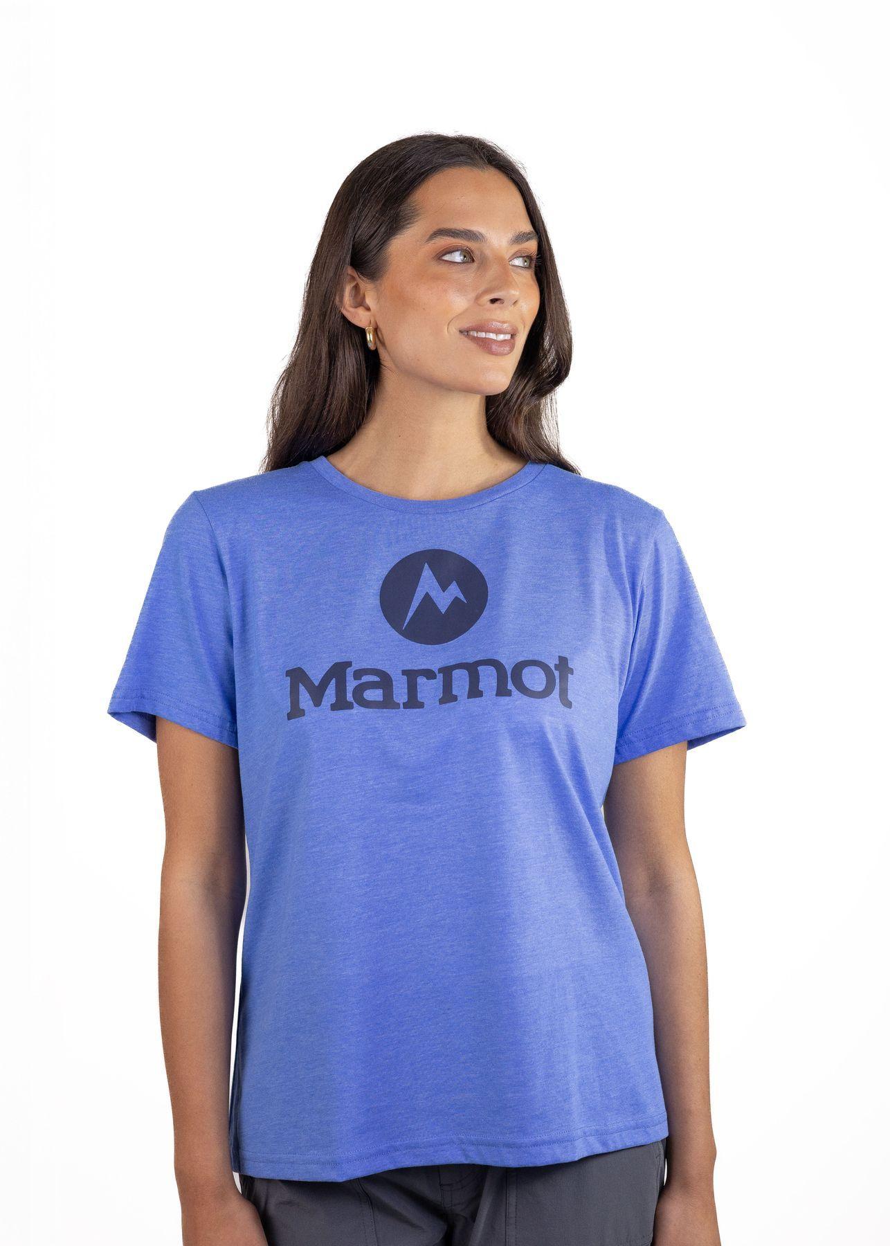 Polera Marmot Mujer Circle Logo Tee Azul V25-5
