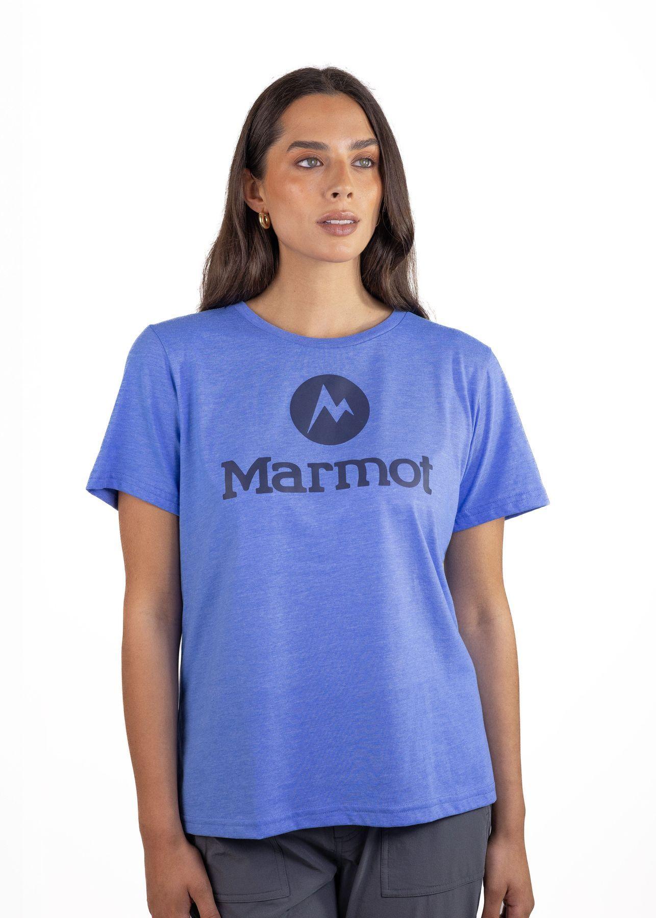 Polera Marmot Mujer Circle Logo Tee Azul V25-6
