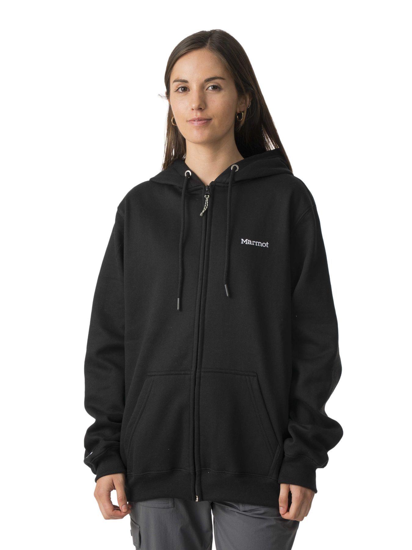 Polerón Marmot Mujer Chest Logo Fullzip Negro-0