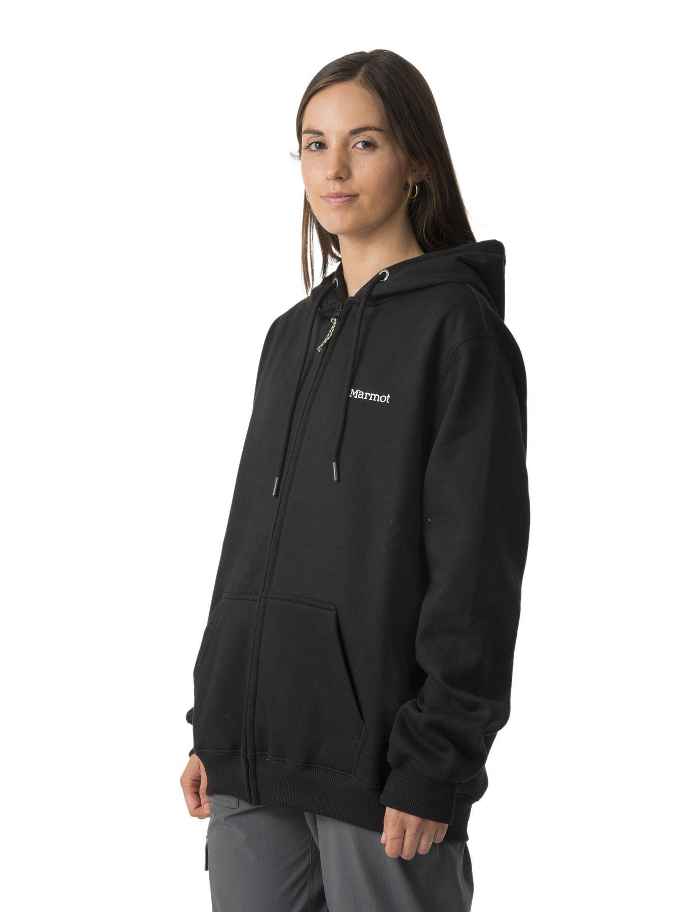 Polerón Marmot Mujer Chest Logo Fullzip Negro-1