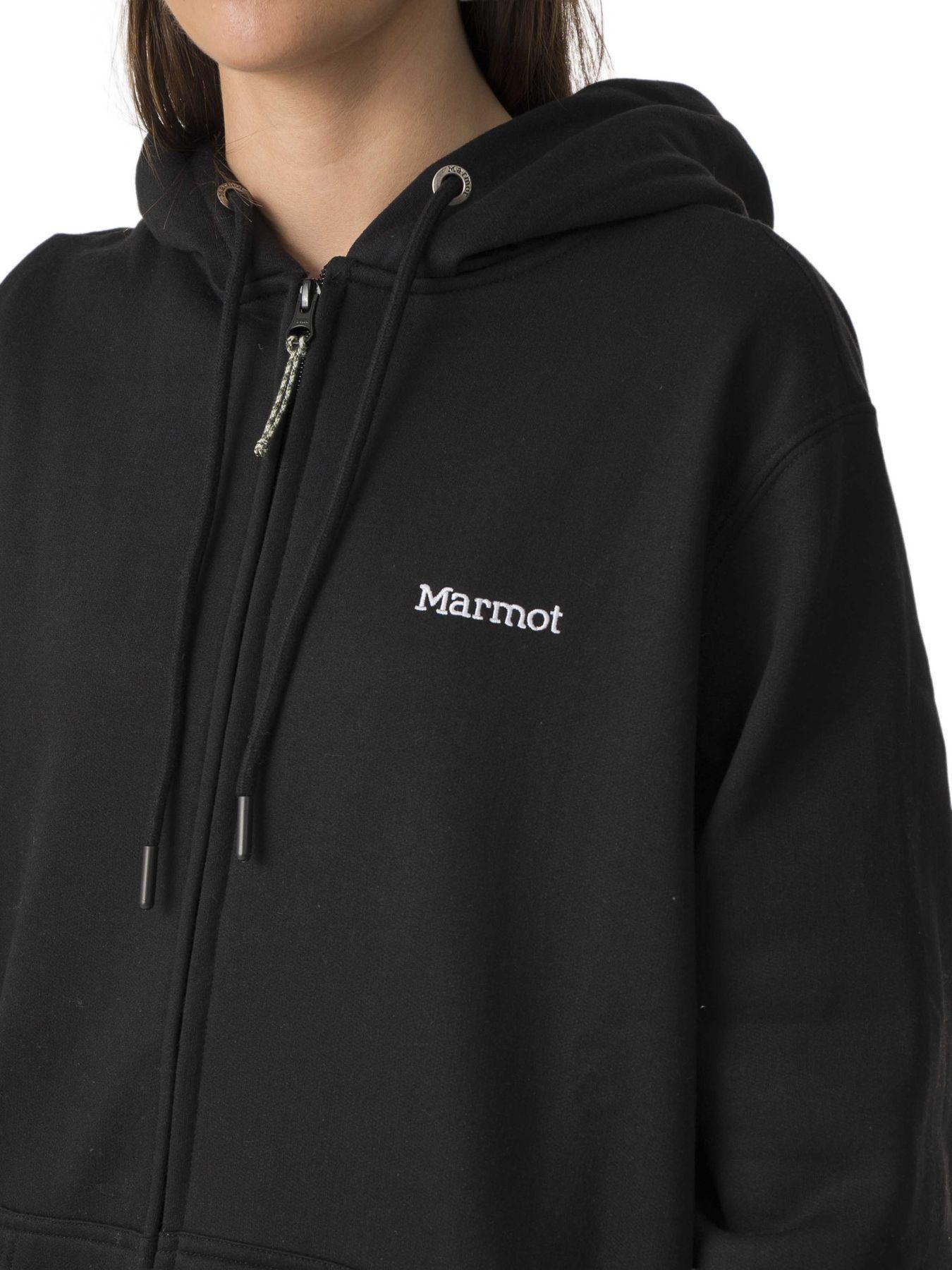 Polerón Marmot Mujer Chest Logo Fullzip Negro-3