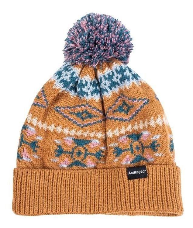Gorro Andesgear Unisex Pompon Ethnic Café-0
