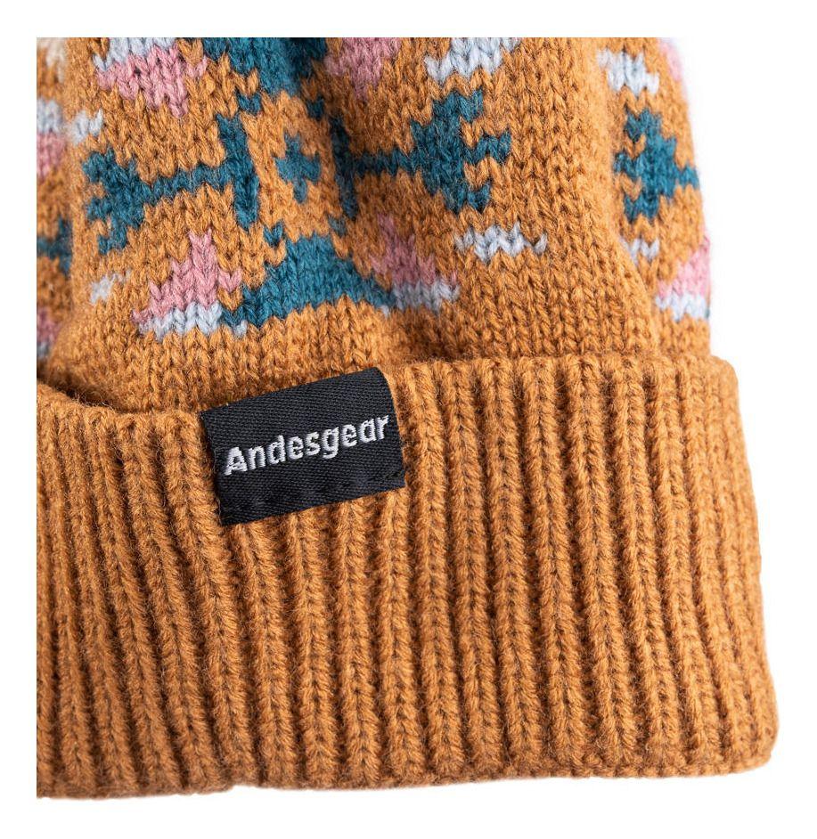 Gorro Andesgear Unisex Pompon Ethnic Café-2