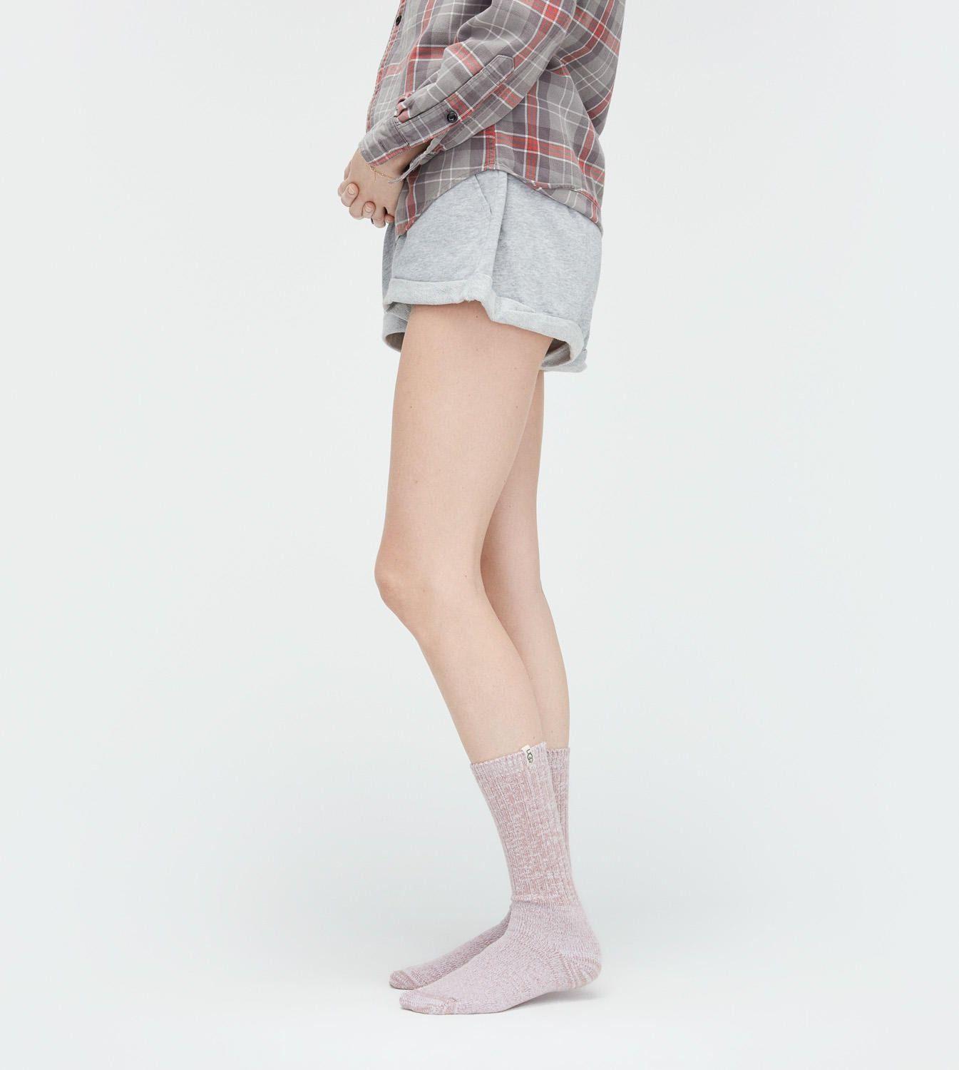 Calcetín UGG Mujer Rib Knit Slouchy Crew Rosa Rosado-3