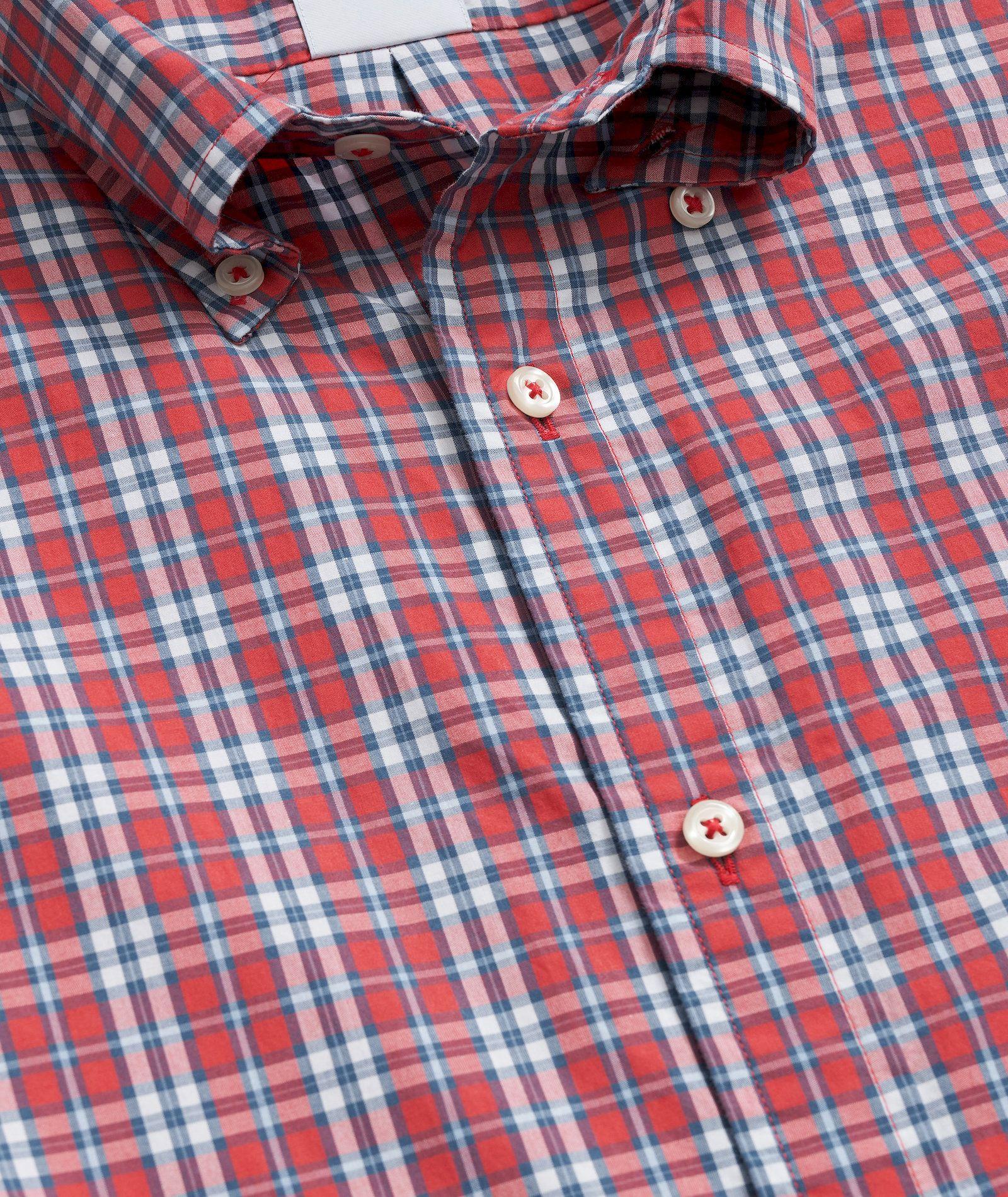 Camisa Brooks Brothers Hombre Ni Frdy Poplin Plaid Reg Rojo-1