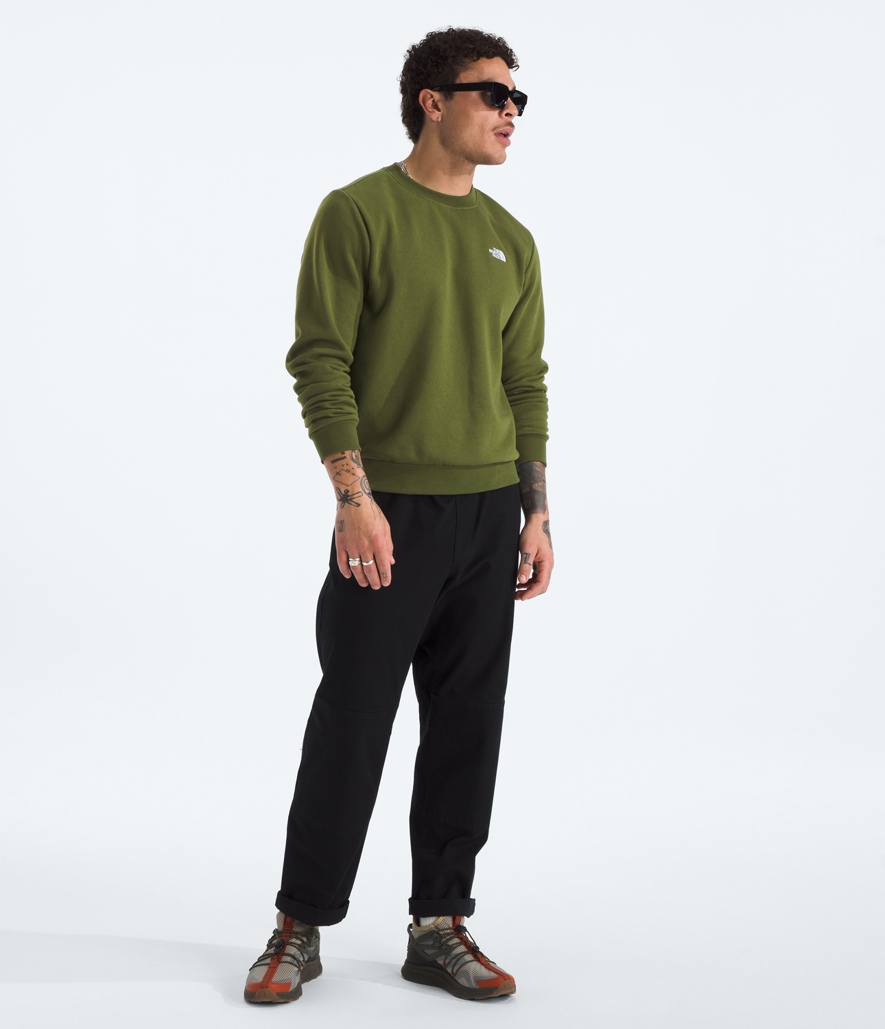 Poleron Evo Simple Dome Crew Hombre Verde-2