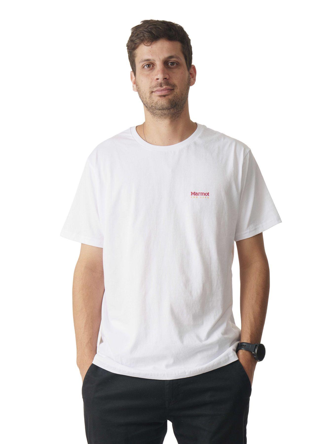 Polera Marmot Hombre For Life Chest Logo Tee Blanco-0