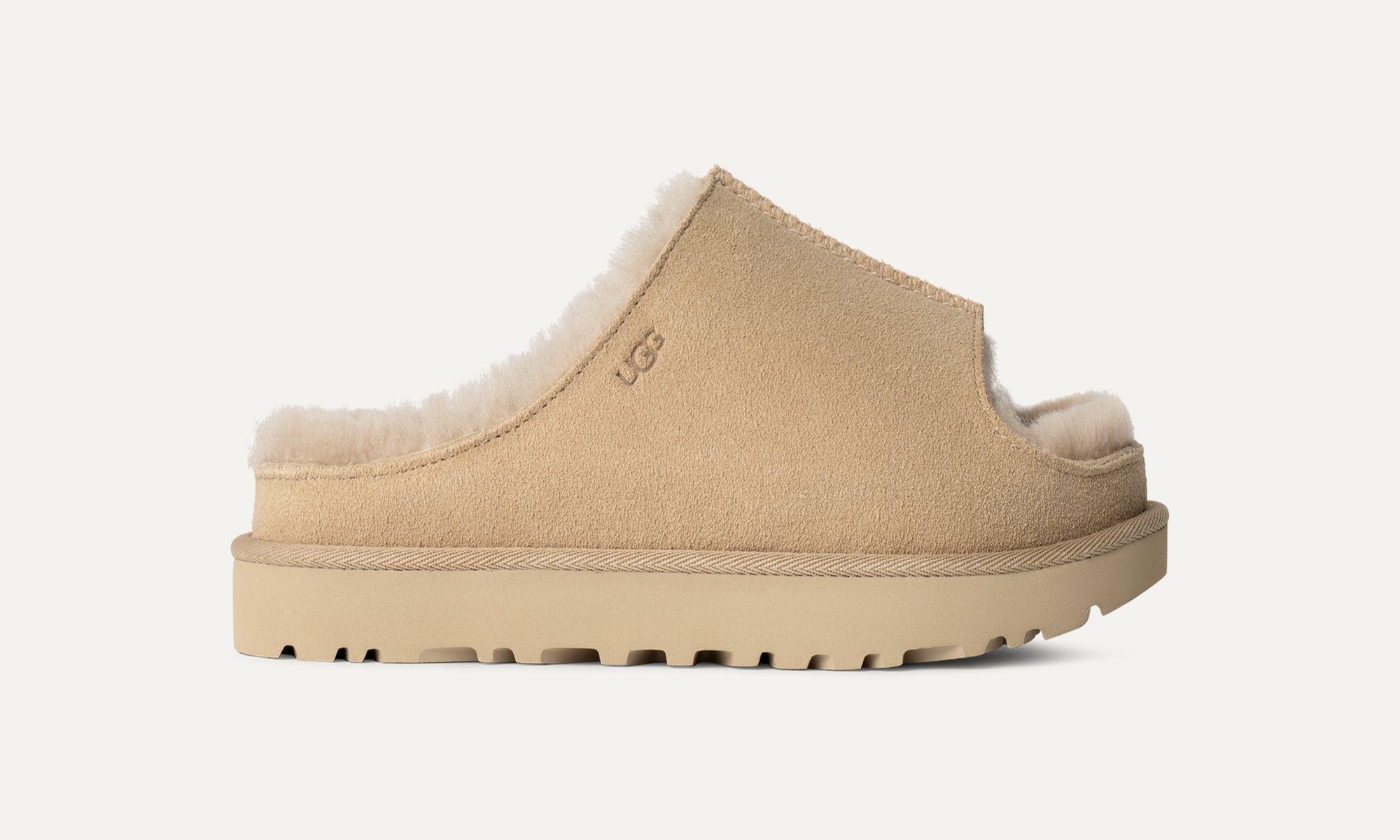 Pantufla Mujer UGG Greenport Slide Beige-0