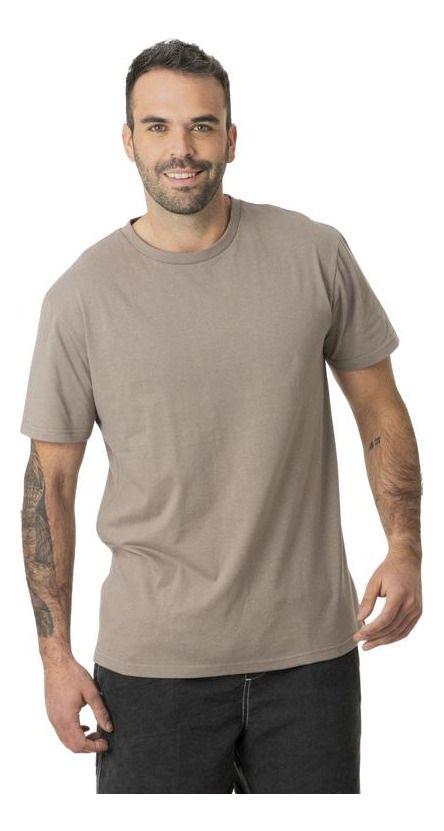 Polera Kivül Hombre Phrases Reciclada Café-0