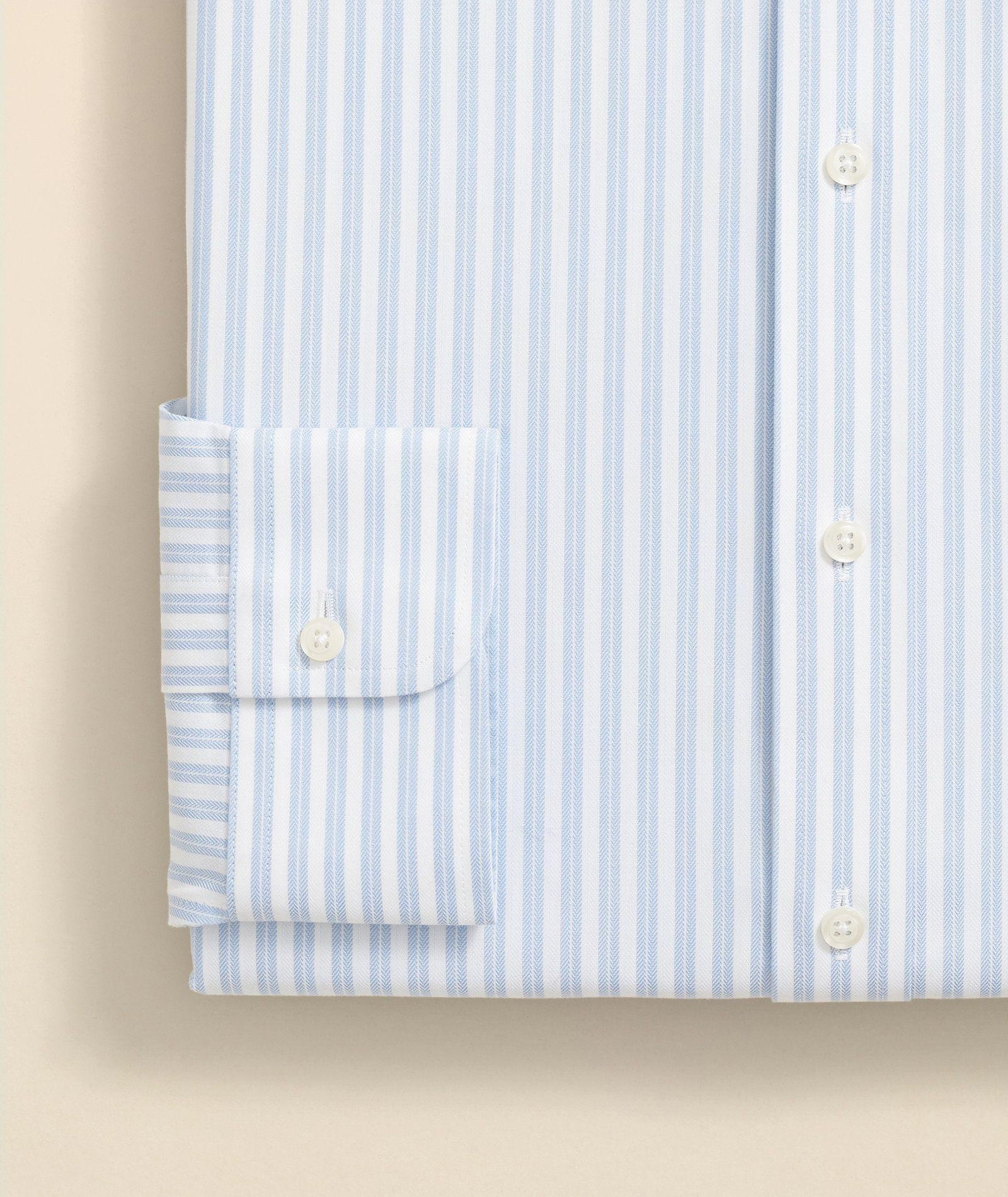 Camisa Brooks Brothers Hombre Ni Supima Stripe Ainsley Slim Celeste-3