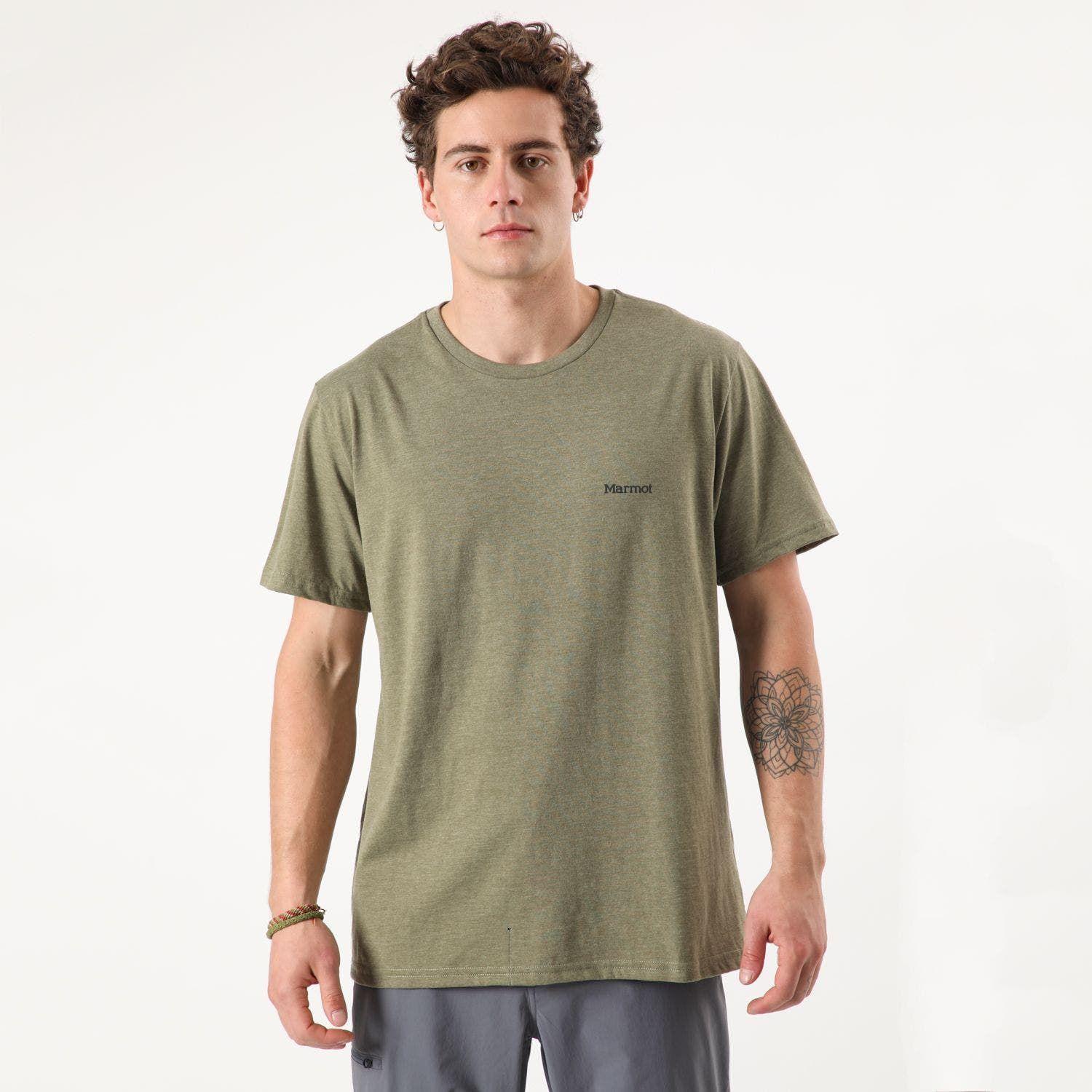 Polera Marmot Hombre Chest Logo Tee Verde-0