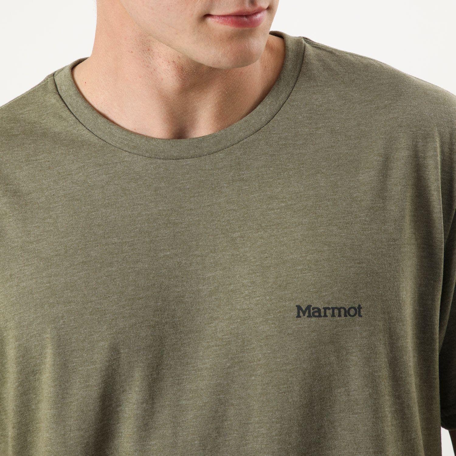 Polera Marmot Hombre Chest Logo Tee Verde-3