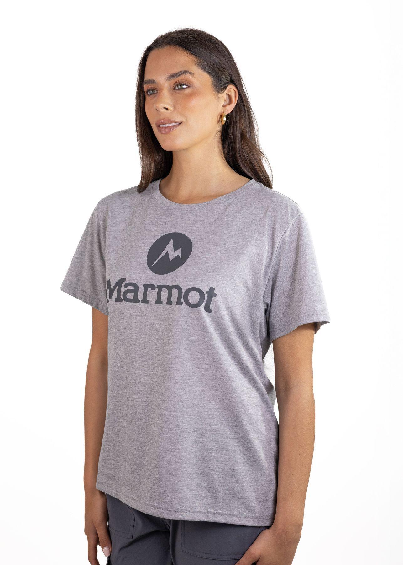 Polera Marmot Mujer Circle Logo Tee Gris-3