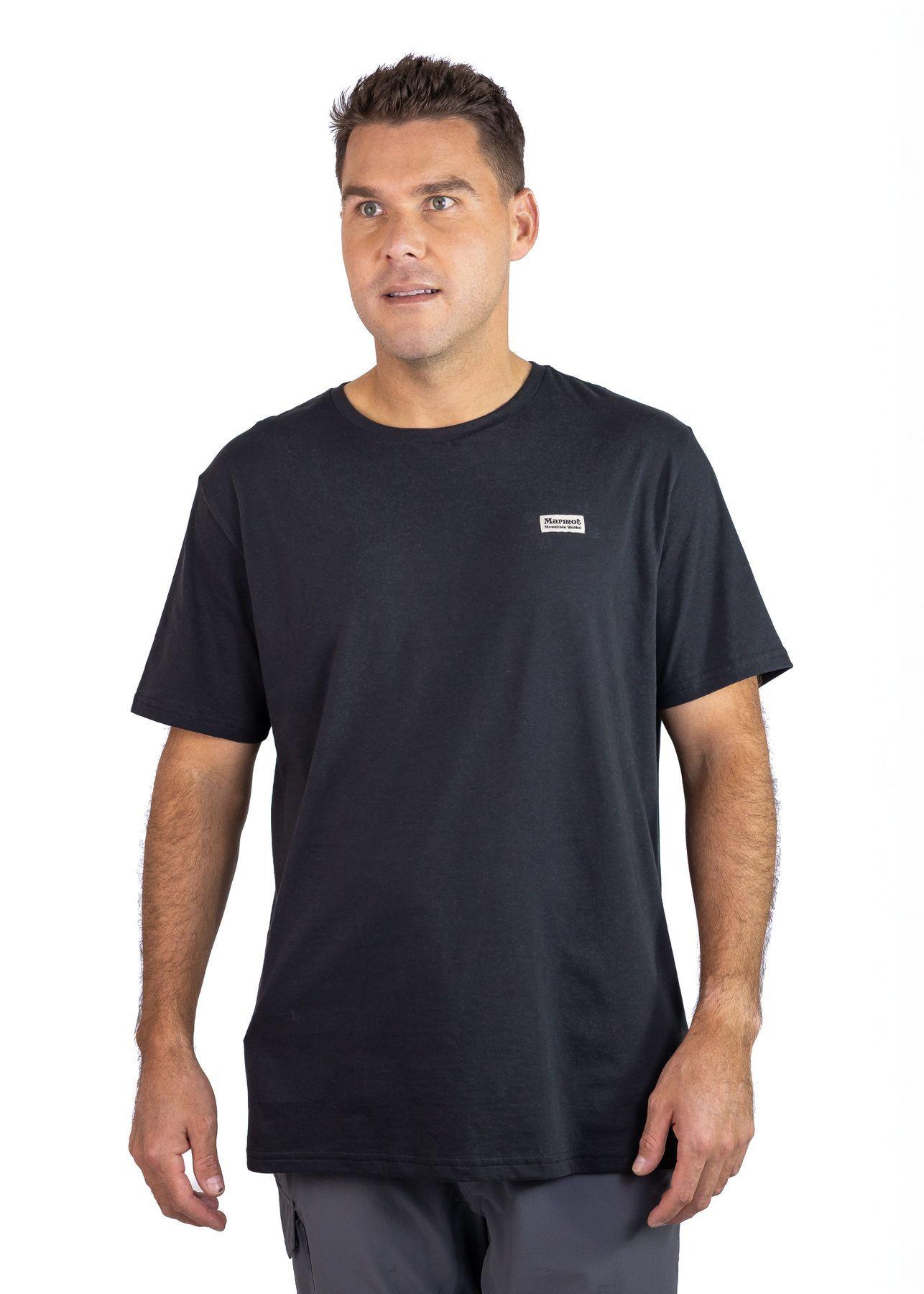 Polera Marmot Hombre Chest Vintage Label Tee Negro-1