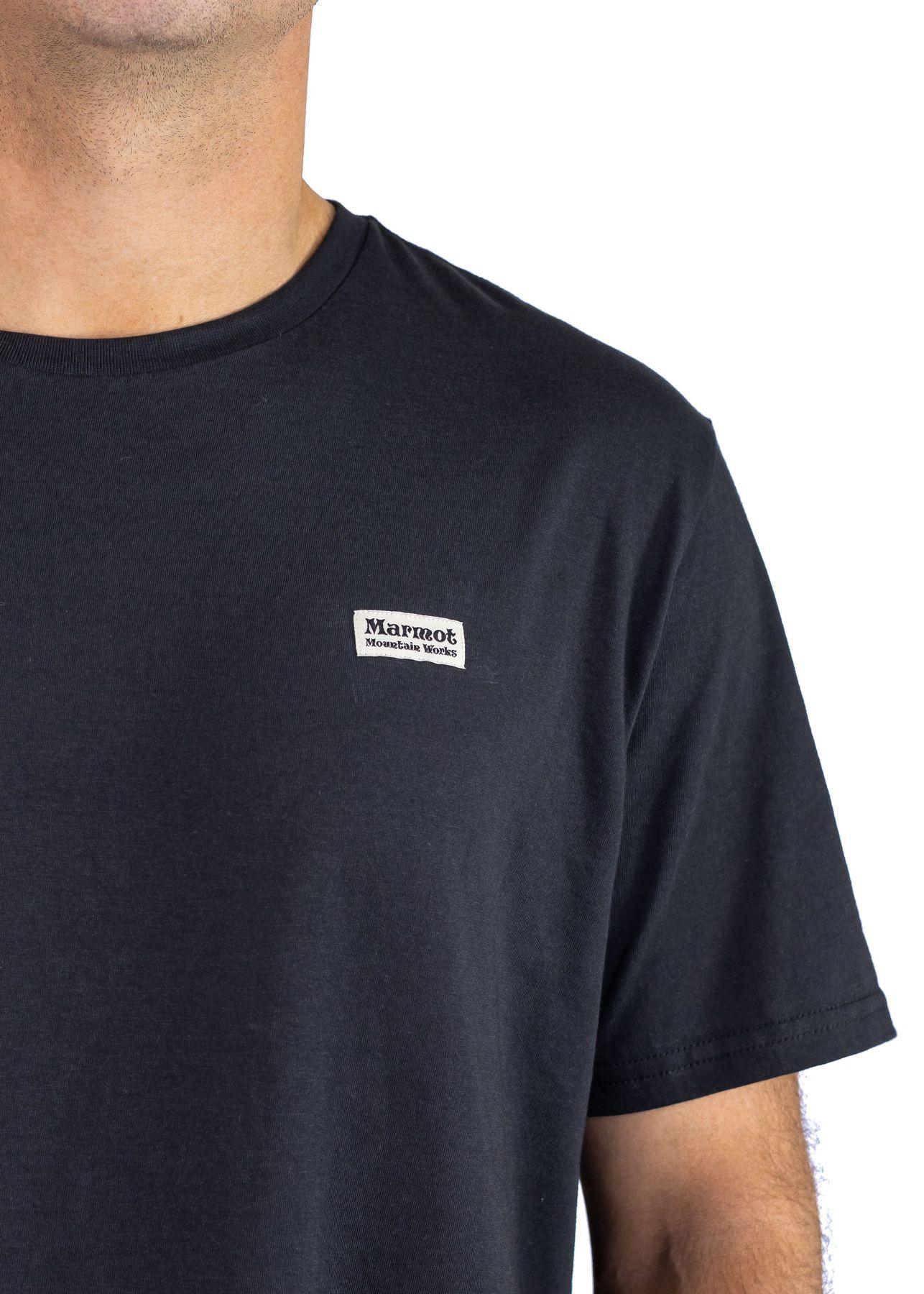 Polera Marmot Hombre Chest Vintage Label Tee Negro-2
