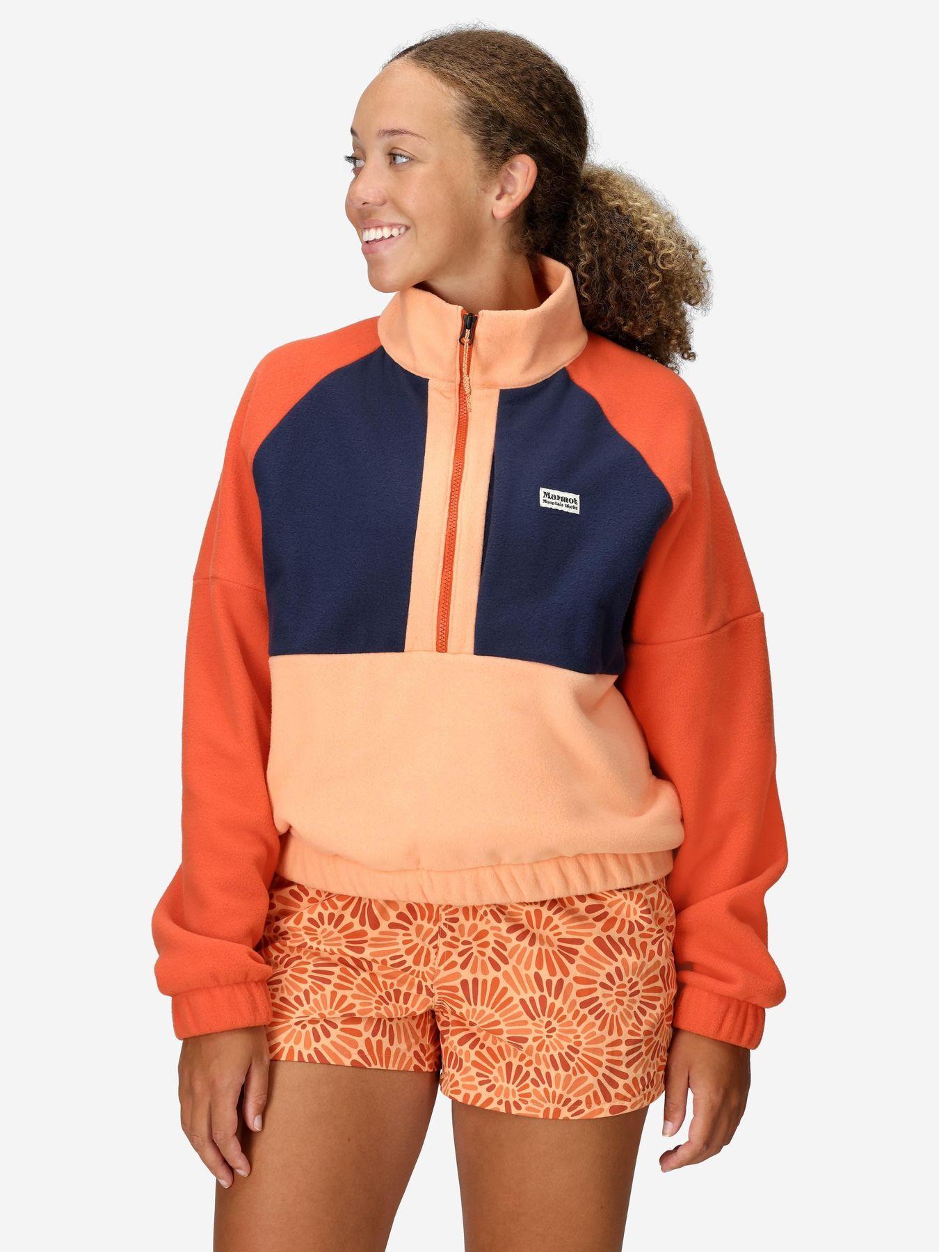 Polar Marmot Mujer Retro Rocklin Half Zip Naranjo-0