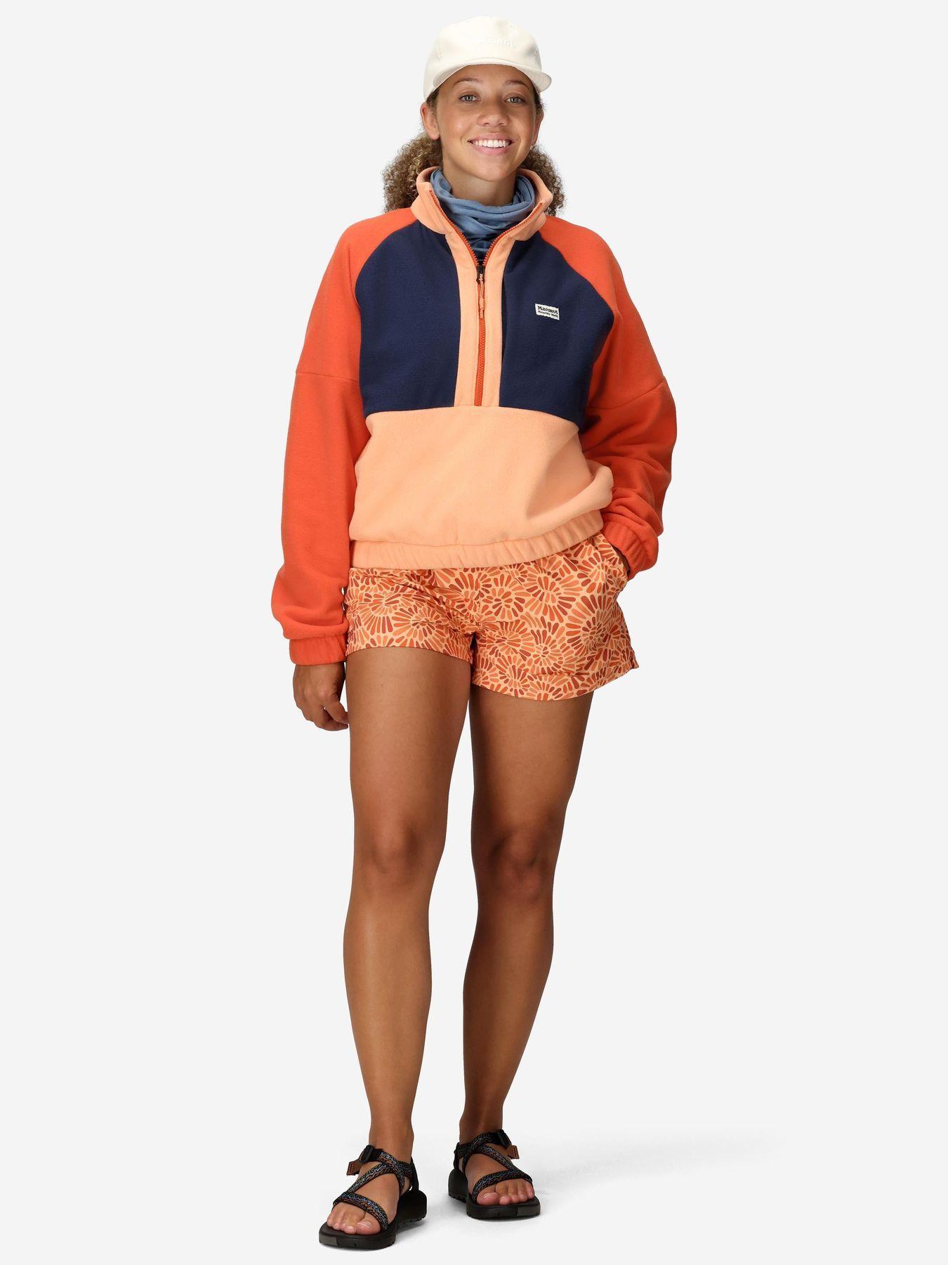 Polar Marmot Mujer Retro Rocklin Half Zip Naranjo-2