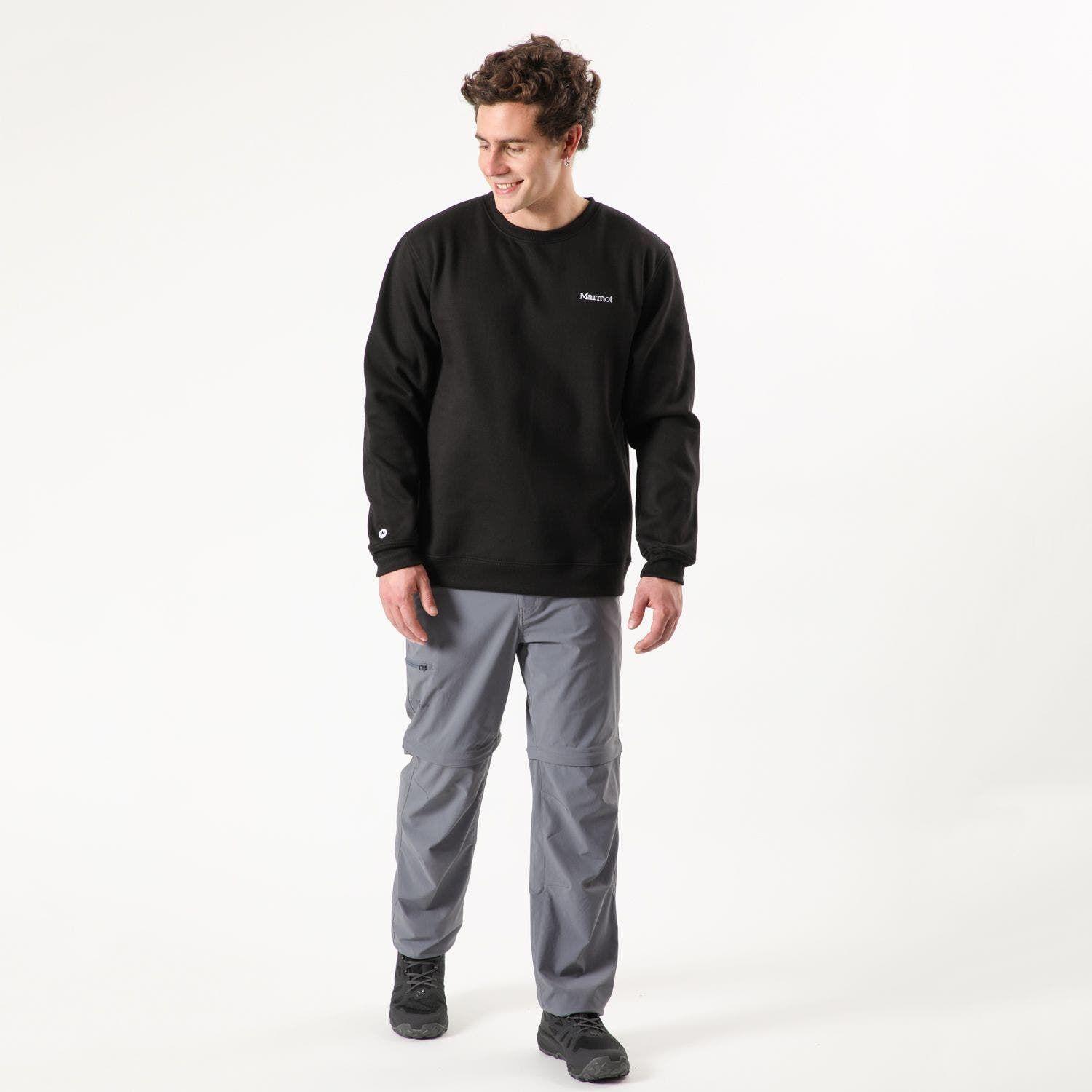 Poleron Marmot Hombre Chest Logo Crew Negro-6