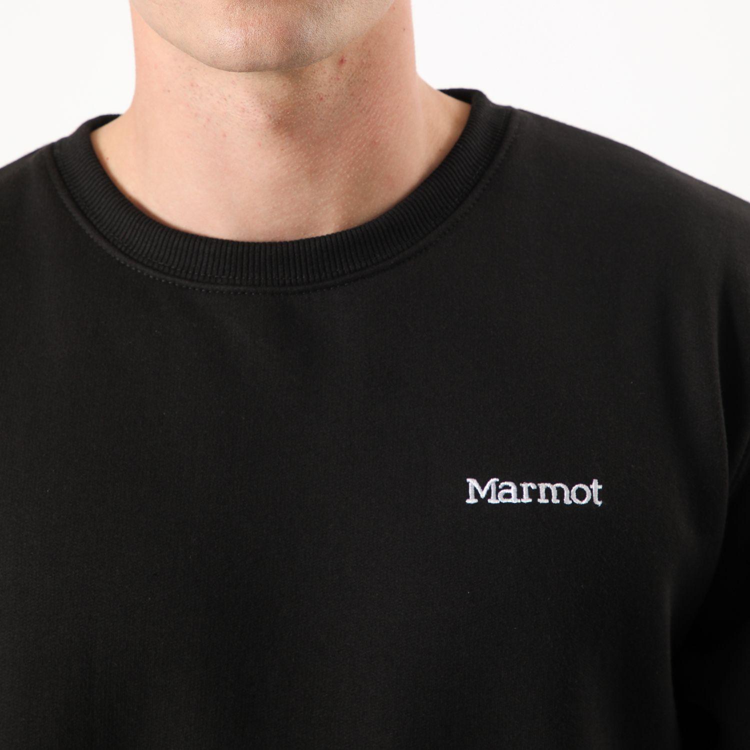 Poleron Marmot Hombre Chest Logo Crew Negro-7