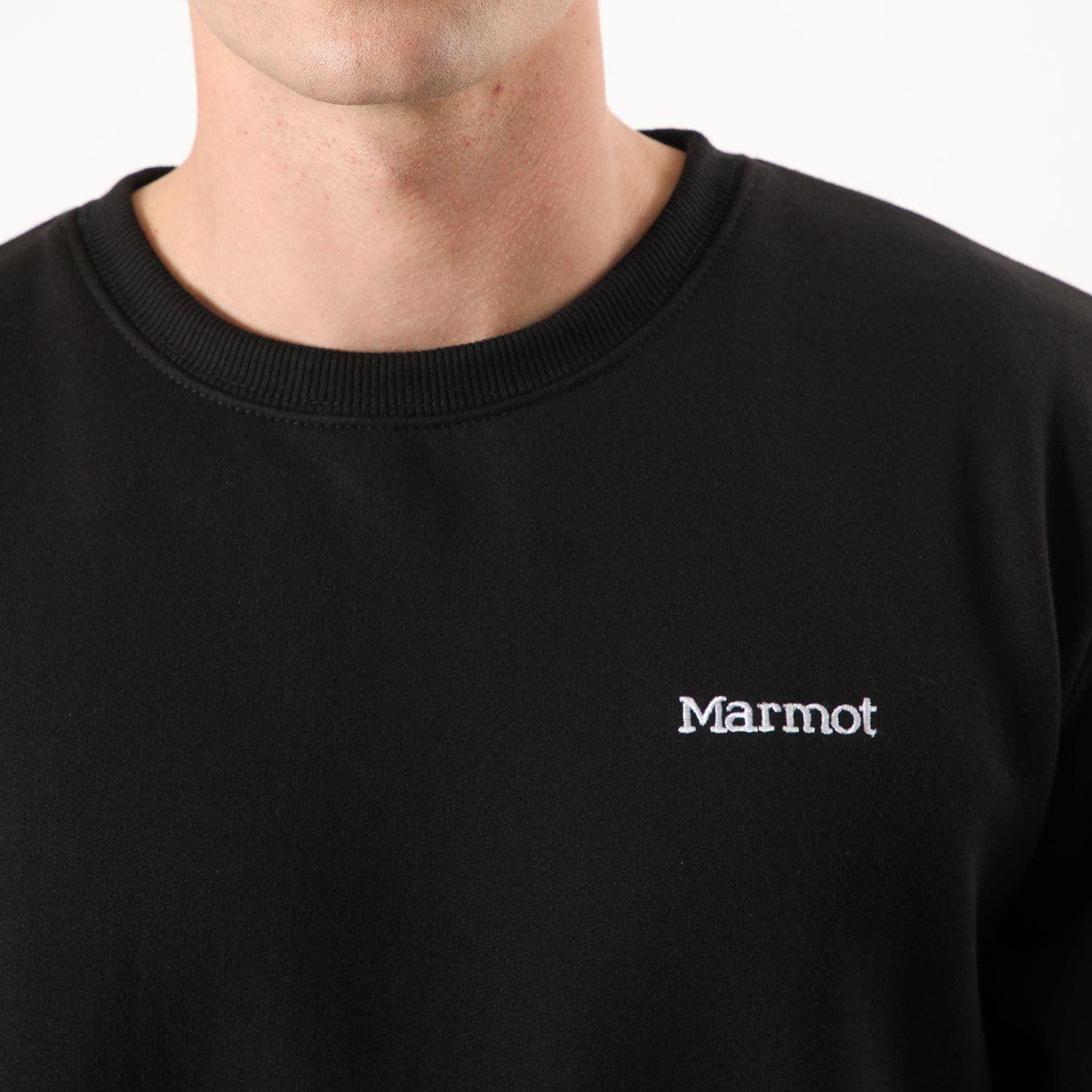 Poleron Marmot Hombre Chest Logo Crew Negro-8