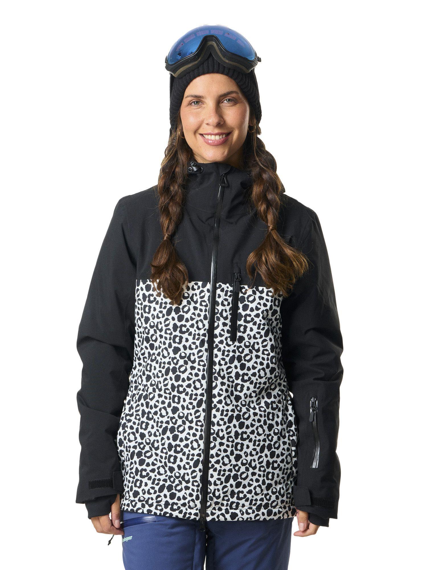 Chaqueta Kivul Mujer Koris Nieve Reciclada Negra con Print-0