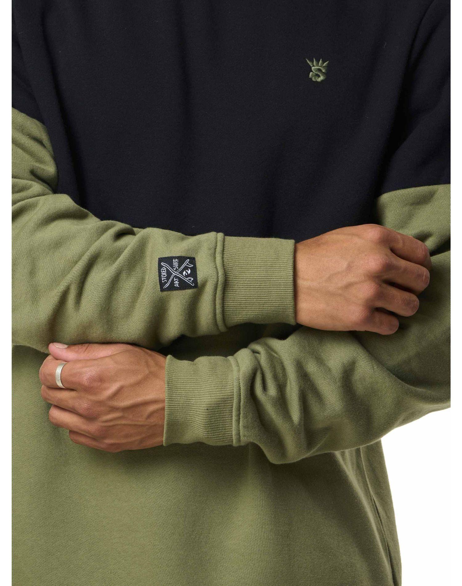 Polerón Stoked Hombre Fishing Negro-Verde-4