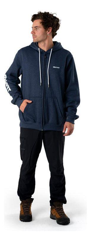 Polerón Marmot Hombre Sleeve Logo Full Azul Marino Azul Marino-2