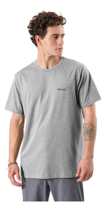 Polera Marmot Hombre Woodcut Tee Gris-0