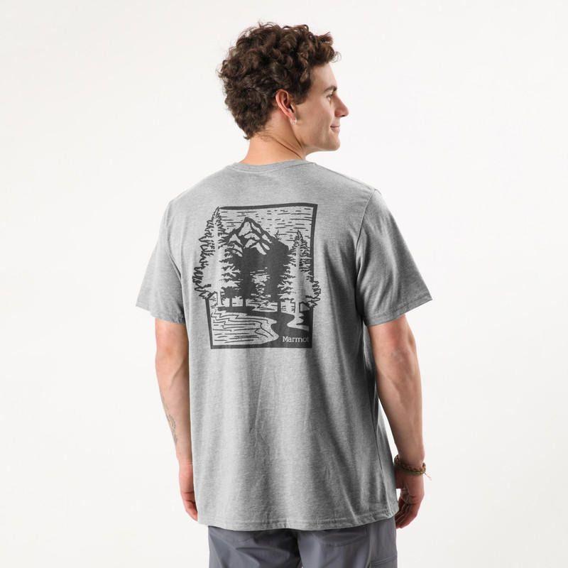 Polera Marmot Hombre Woodcut Tee Gris-1