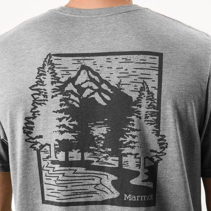 Polera Marmot Hombre Woodcut Tee Gris-3