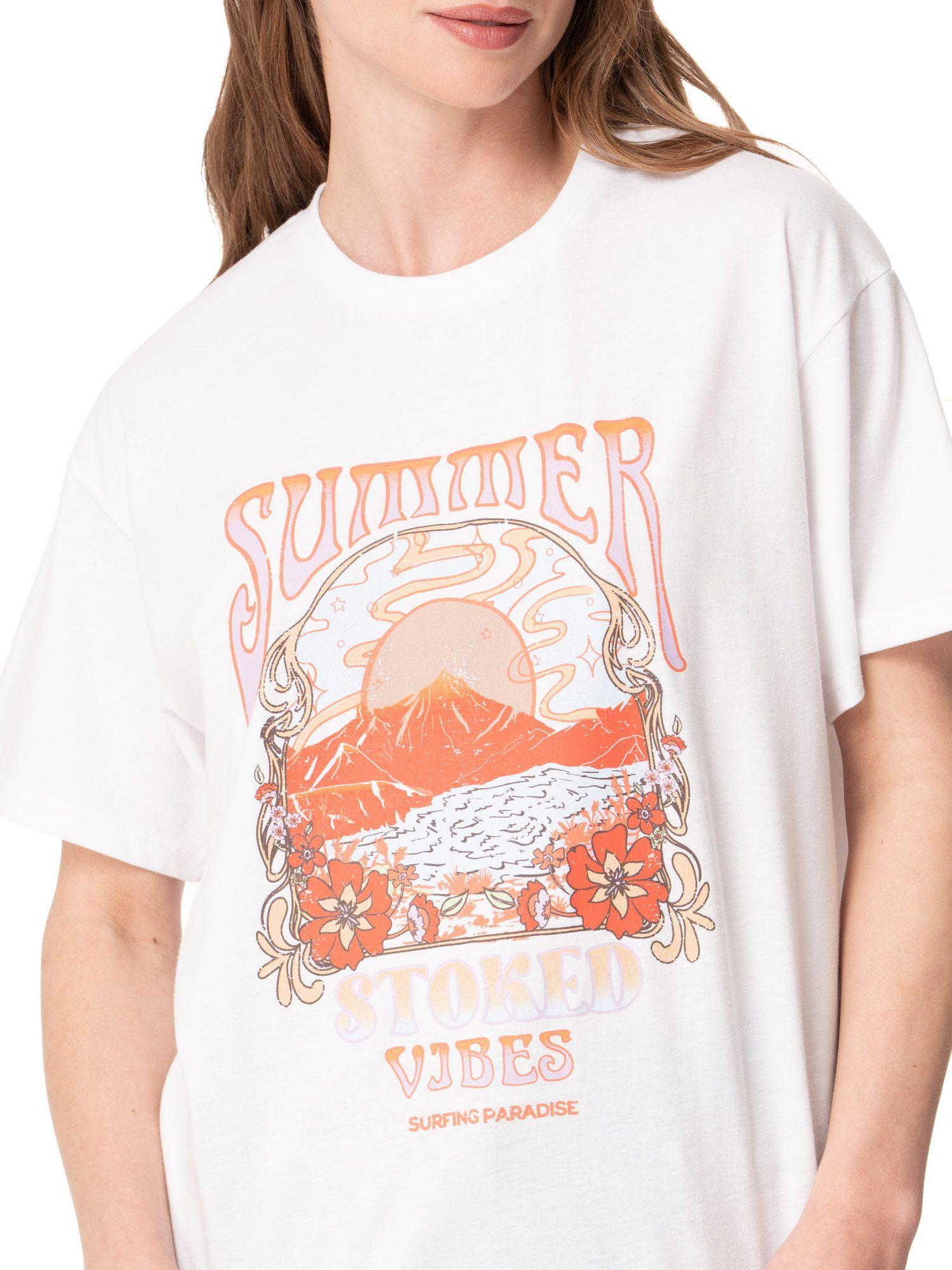 Polera Stoked Mujer Sunshine Blanco-3