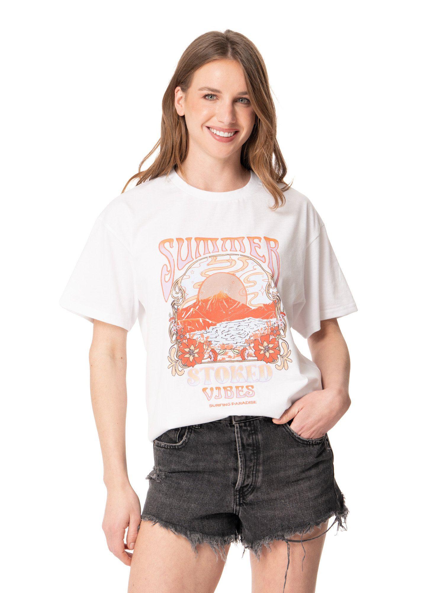 Polera Stoked Mujer Sunshine Blanco-4