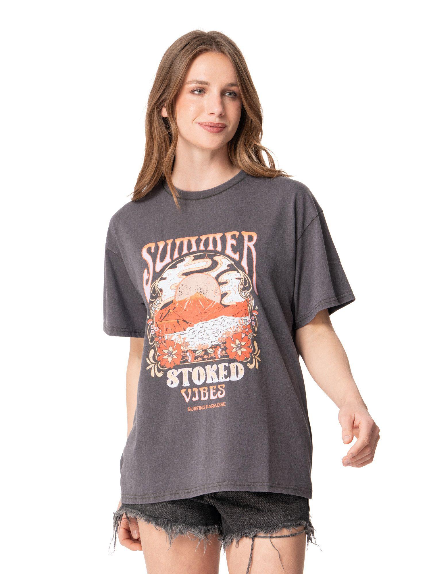 Polera Stoked Mujer Sunshine Gris-0