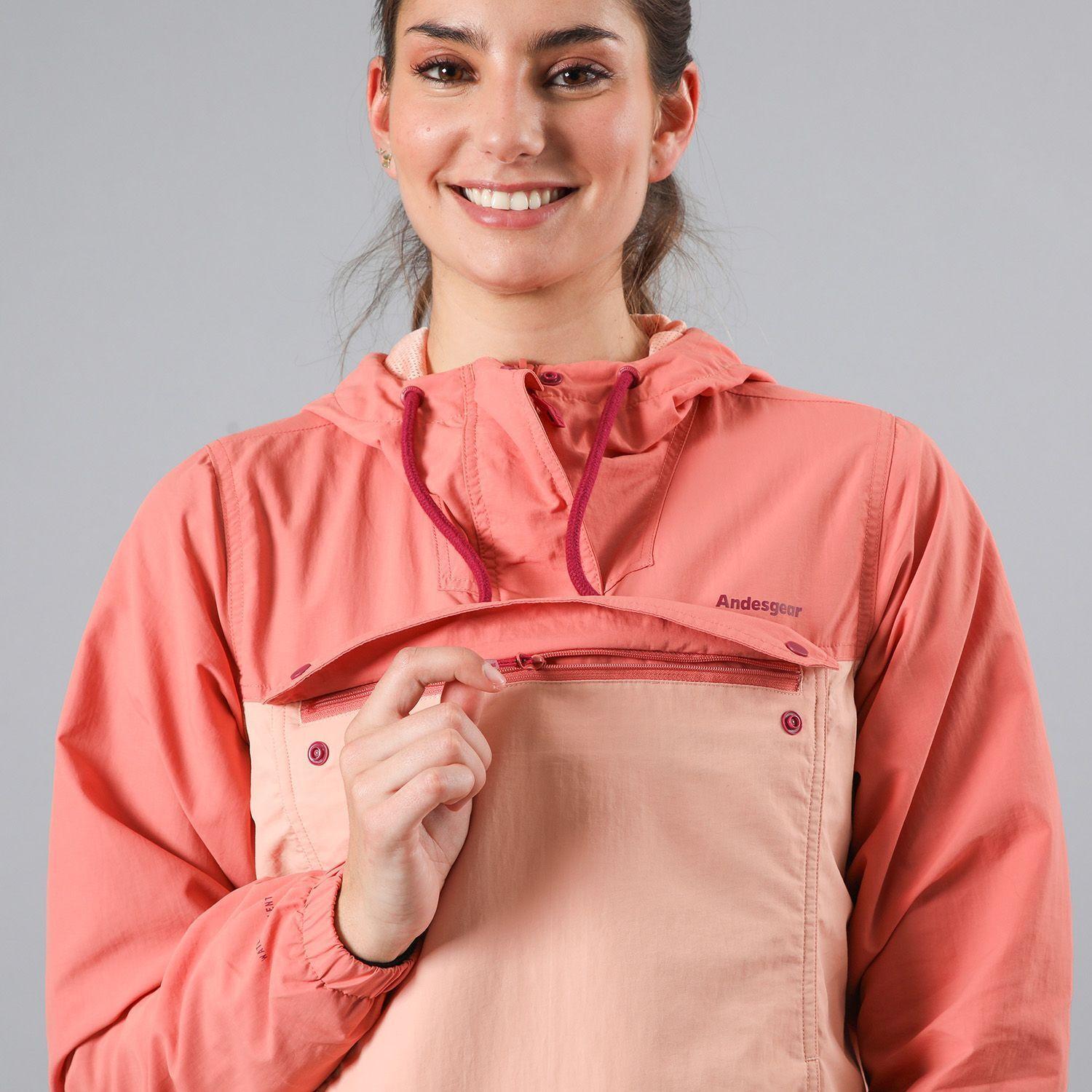 Cortaviento Andesgear Mujer Farellones Rosa Rosado-4