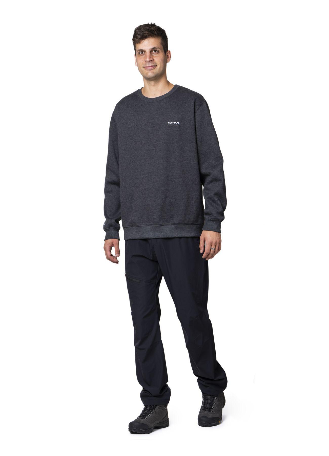 Polerón Hombre Marmot Logo Crew Gris-1