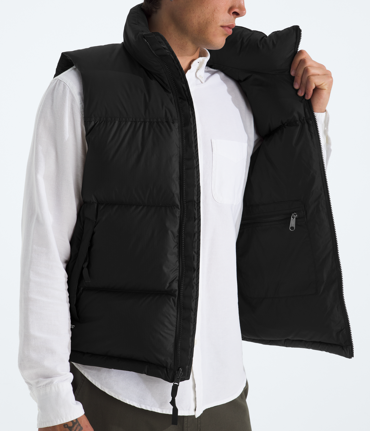 Chaqueta De Pluma 1996 Retro Nuptse Vest Hombre Negro-7