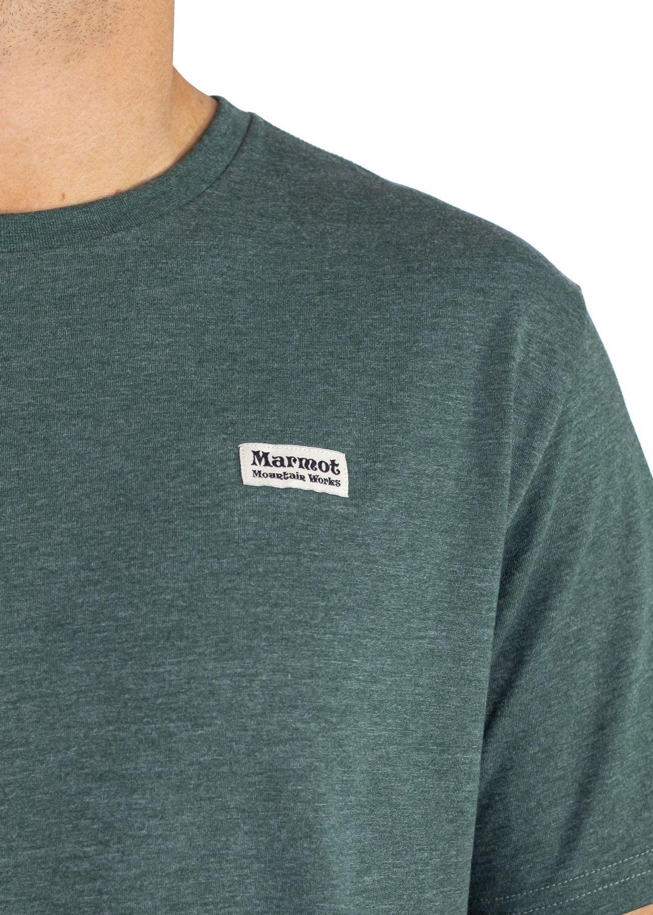 Polera Marmot Hombre Chest Vintage Label Tee Verde-3