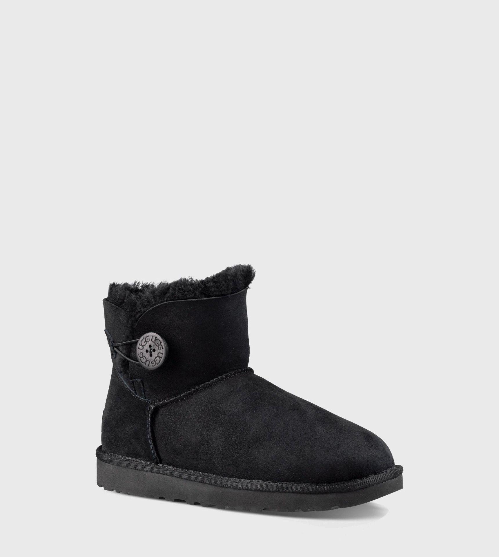 Botas UGG Mujer Mini Bailey Button Ii Negro-0