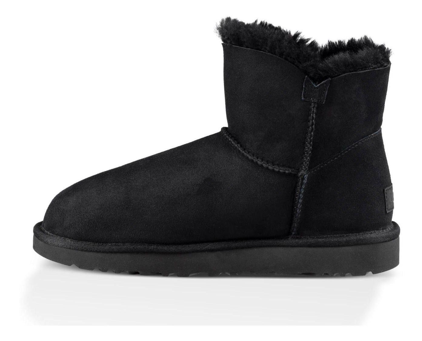 Botas UGG Mujer Mini Bailey Button Ii Negro-2