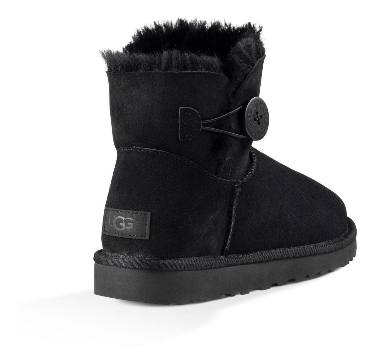 Botas UGG Mujer Mini Bailey Button Ii Negro-3