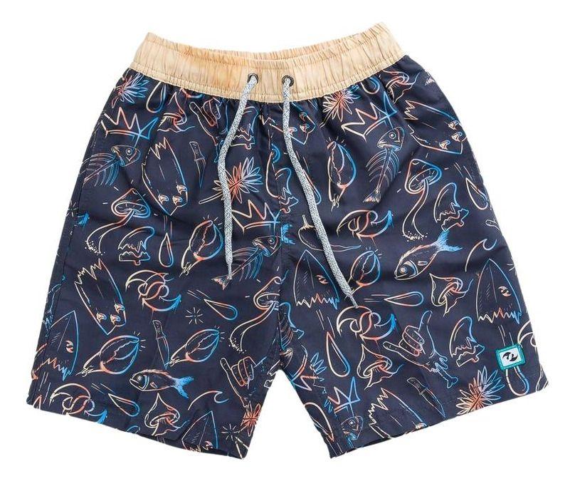 Traje Stoked Niño De Baño Malai Print Azul Marino Azul Marino-0