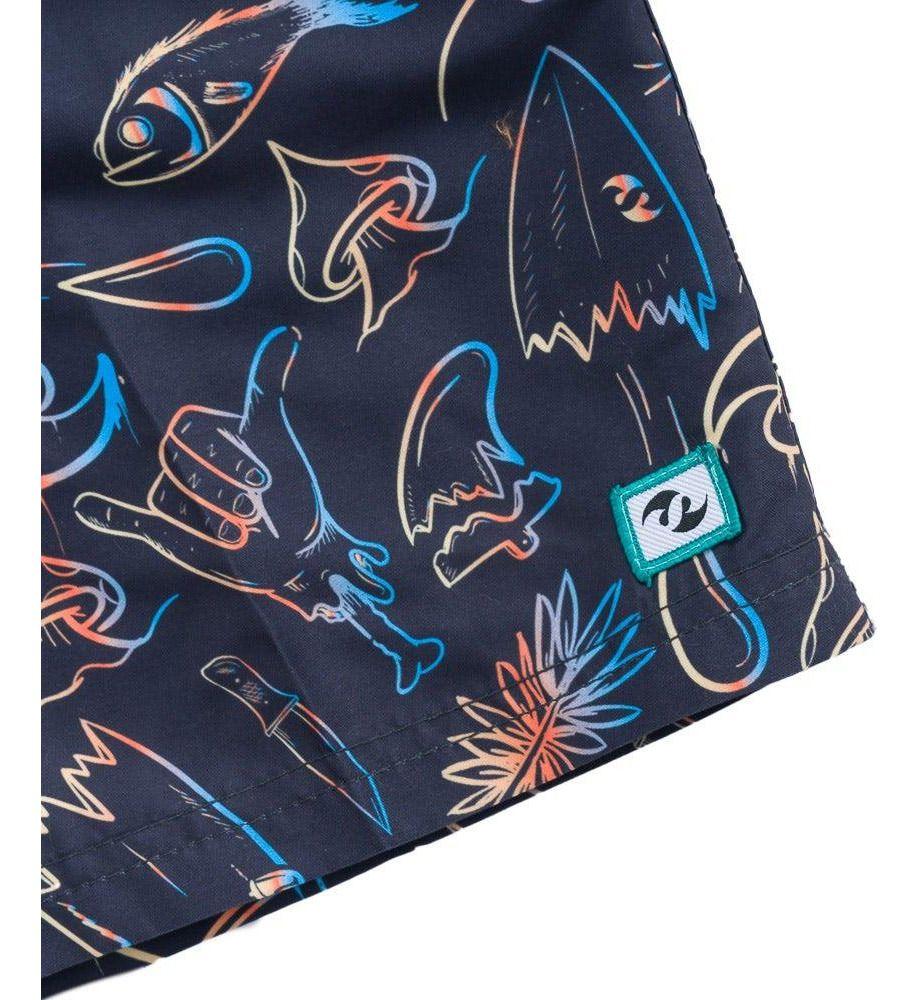 Traje Stoked Niño De Baño Malai Print Azul Marino Azul Marino-2