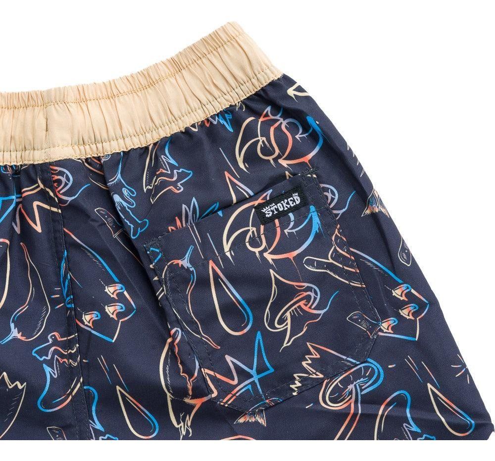 Traje Stoked Niño De Baño Malai Print Azul Marino Azul Marino-3