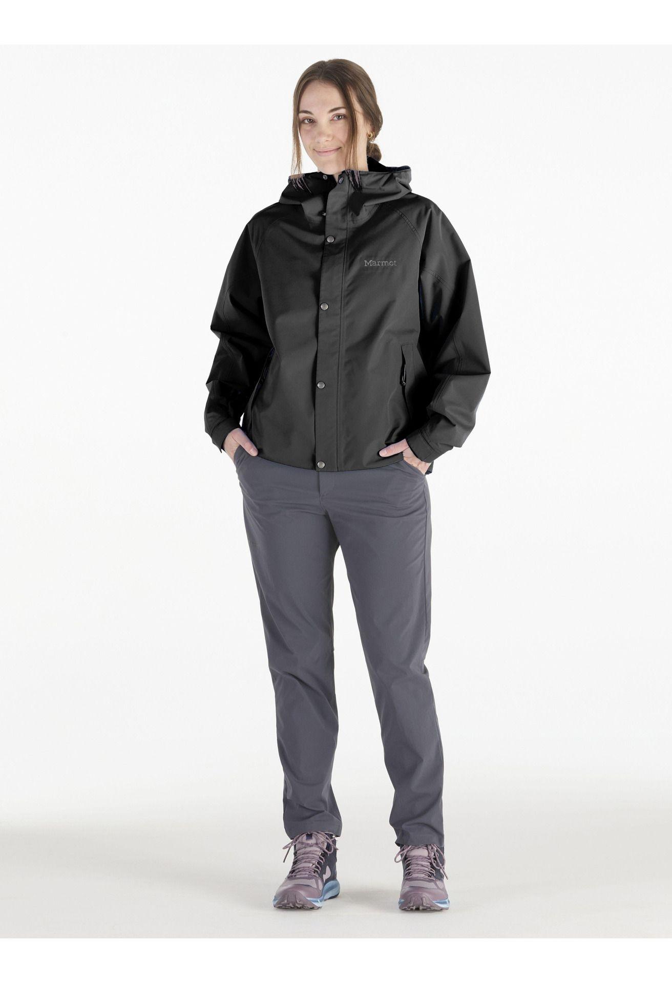 Chaqueta Marmot Mujer Impermeable Cascade Negro-1