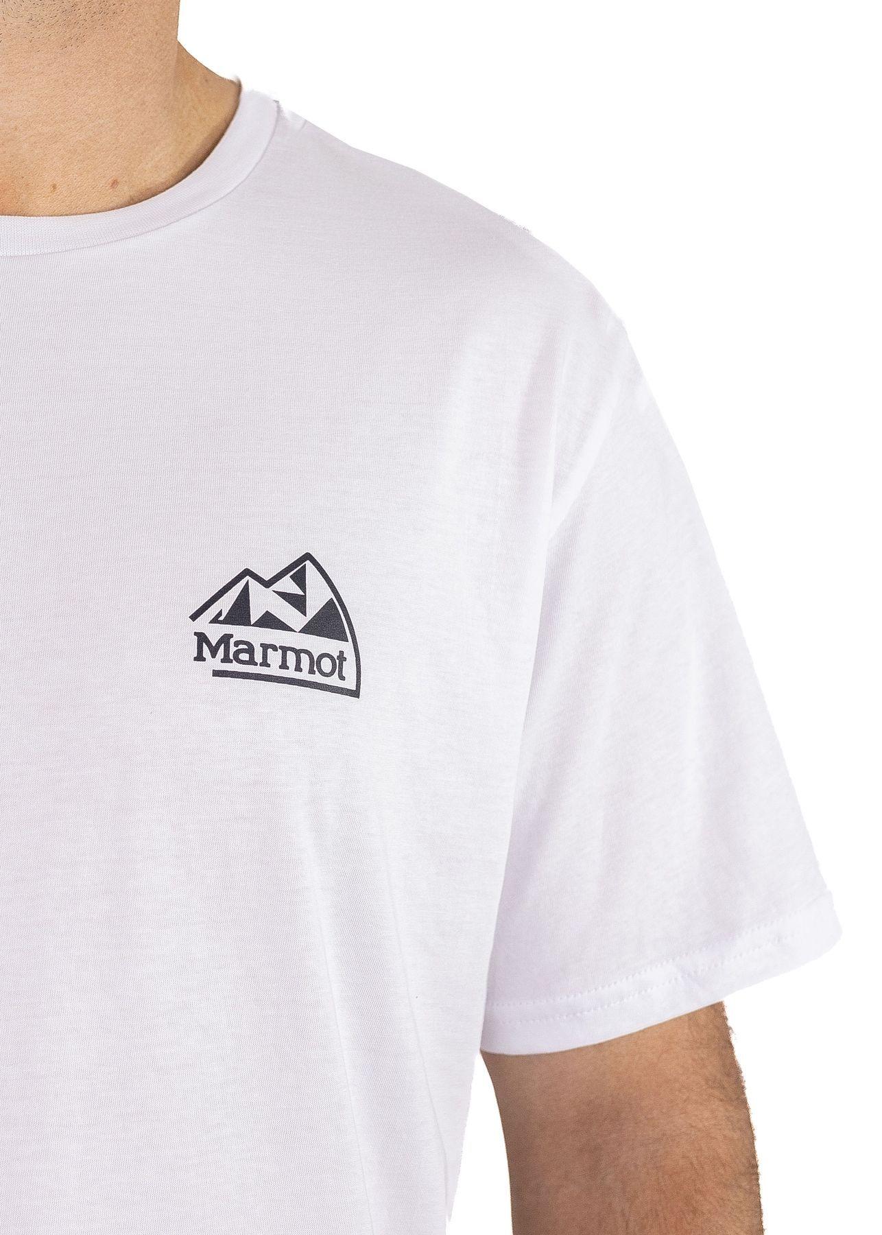 Polera Marmot Hombre Retro Logo Tee Blanco-3