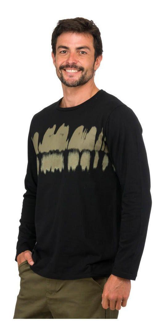 Polera Kivül Hombre Reciclada Brus Ml Negro-1