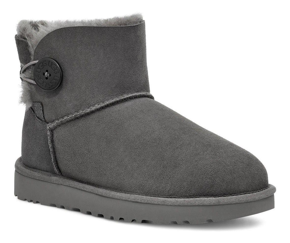 Bota UGG Mujer Mini Bailey Button Ii Gris-1